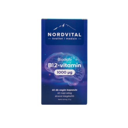 Nordvital B12-vitamin 1000mcg 60 db vegán kapszula