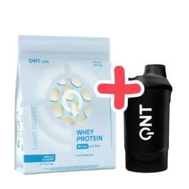   QNT Light Digest Whey Protein 500 g Vanilla + QNT Shaker IT'S ON 600ml Black Smoke