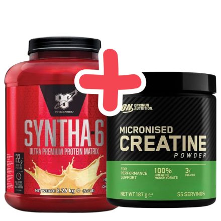BSN Syntha-6 Original 2,26kg Strawberry Swirl + ajándék ON Micronised Creatine Powder 187g 
