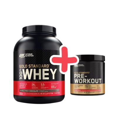 Optimum Nutrition Gold Standard 100% Whey 2270g (5lb) Chocolate Hazelnut+ ajándék ON Pre-Workout Fruit Punch 330g