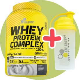  OLIMP SPORT Whey Protein Complex 100% 1800g Cookies&Cream + Ajándék OLIMP SPORT Shaker 700ml Yellow/Trans