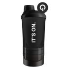 QNT Plastic Shaker 950 ml (600ml + 350ml) Black Smoke
