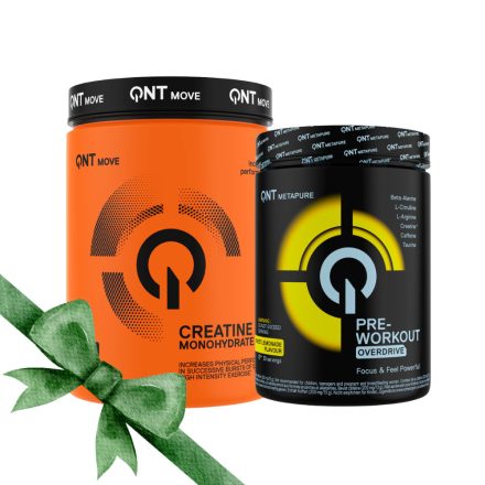 QNT Creatine Monohydrate Pure 800g + Ajándék QNT Pre Workout Overdrive Sweet Lemonade 390 g